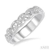 1/10 ctw Round Cut Diamond Stack Band in 14K White Gold